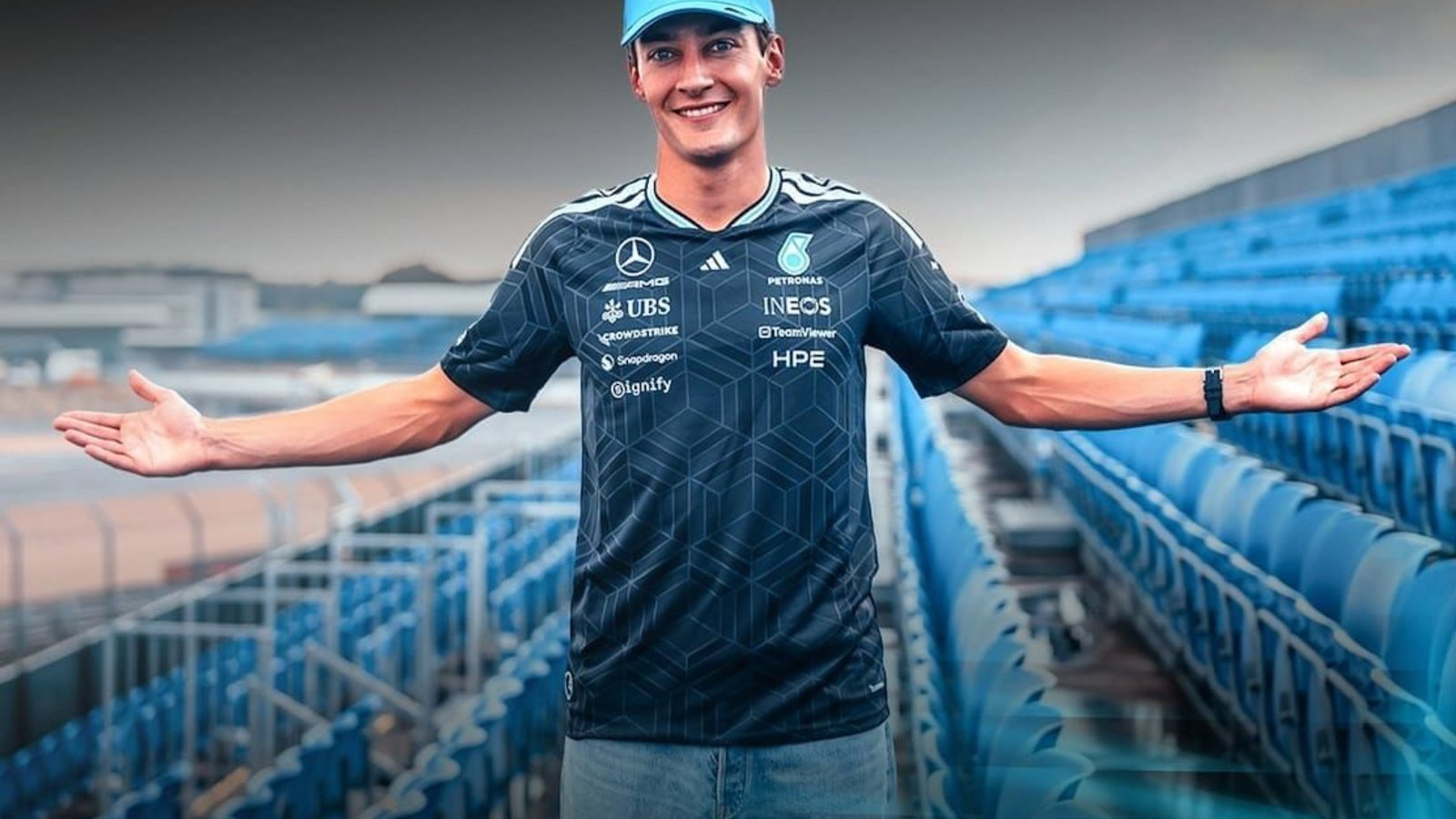 Russell has his Silverstone GRandstand
