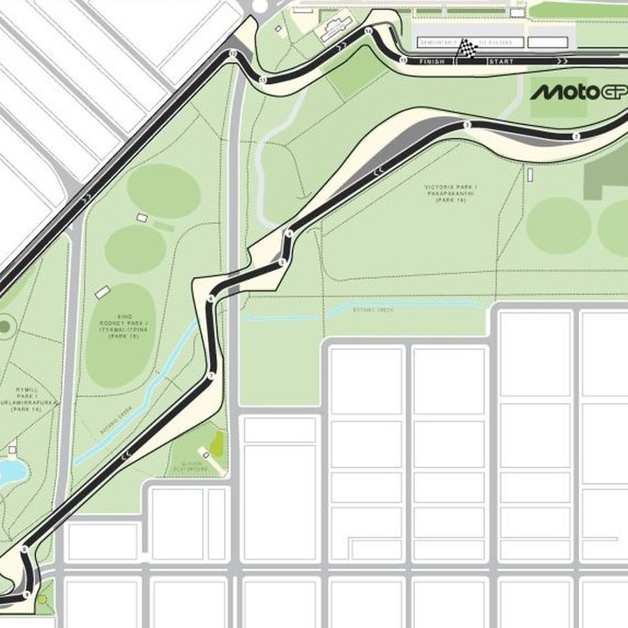 The latest Adelaide MotoGP layout (Government of South Australia).