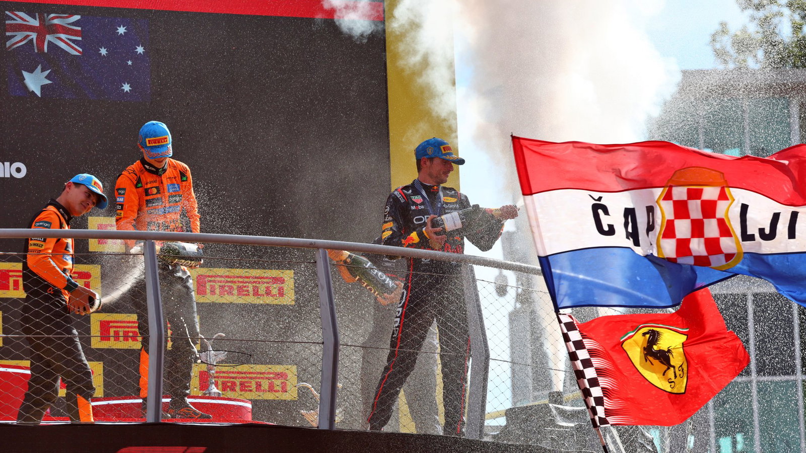 Drivers may need to be careful when spraying champagne around this year's trophies