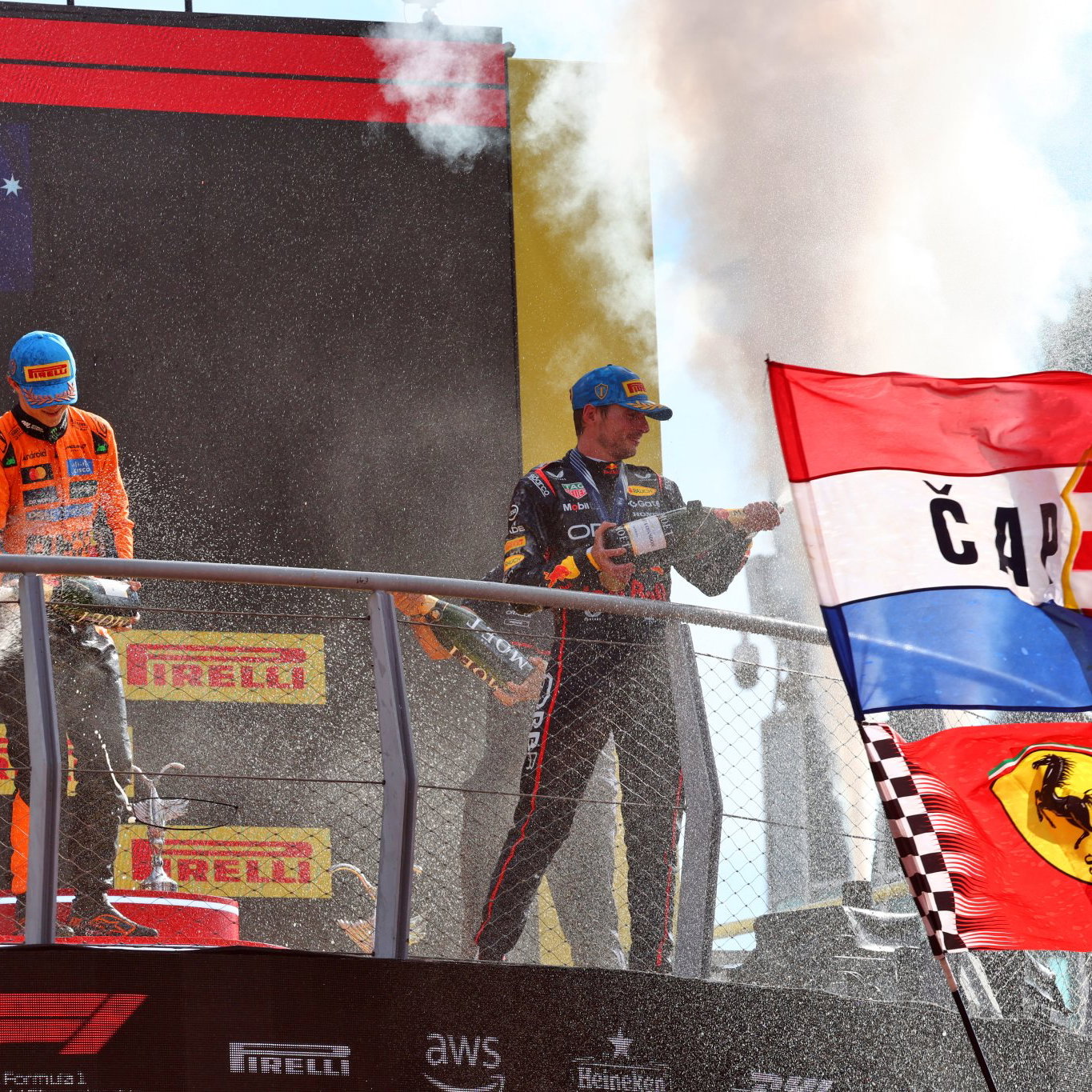 Drivers may need to be careful when spraying champagne around this year's trophies