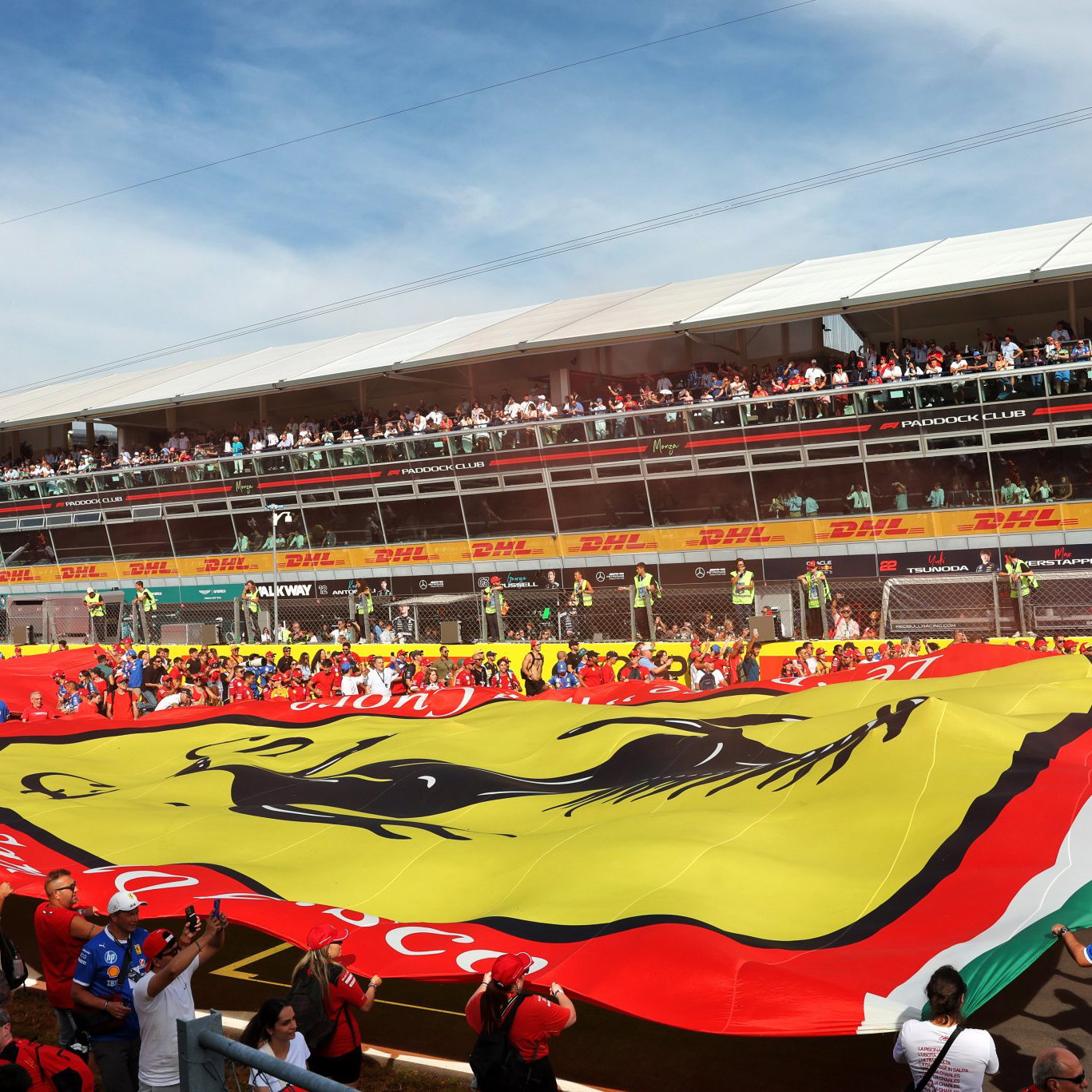 The Tifosi on the Monza pit straight