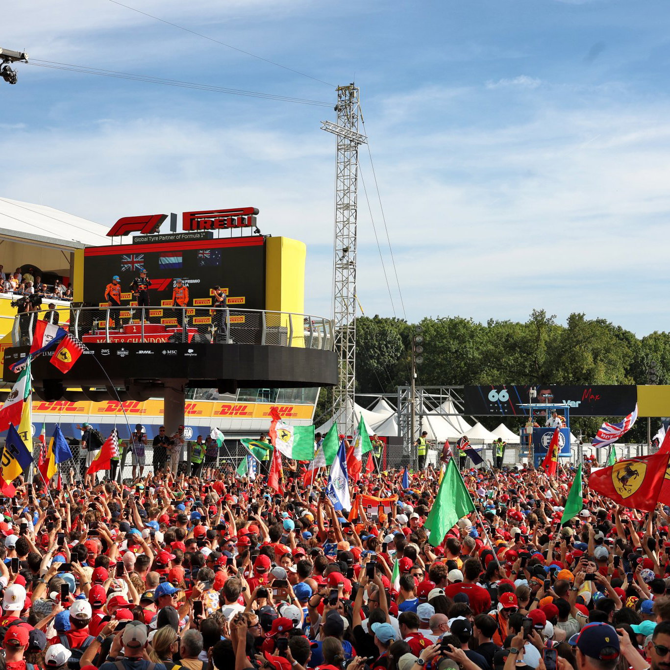 The crowd on the track at Monza