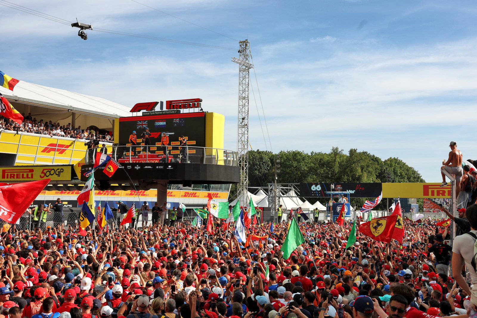 The crowd on the track at Monza