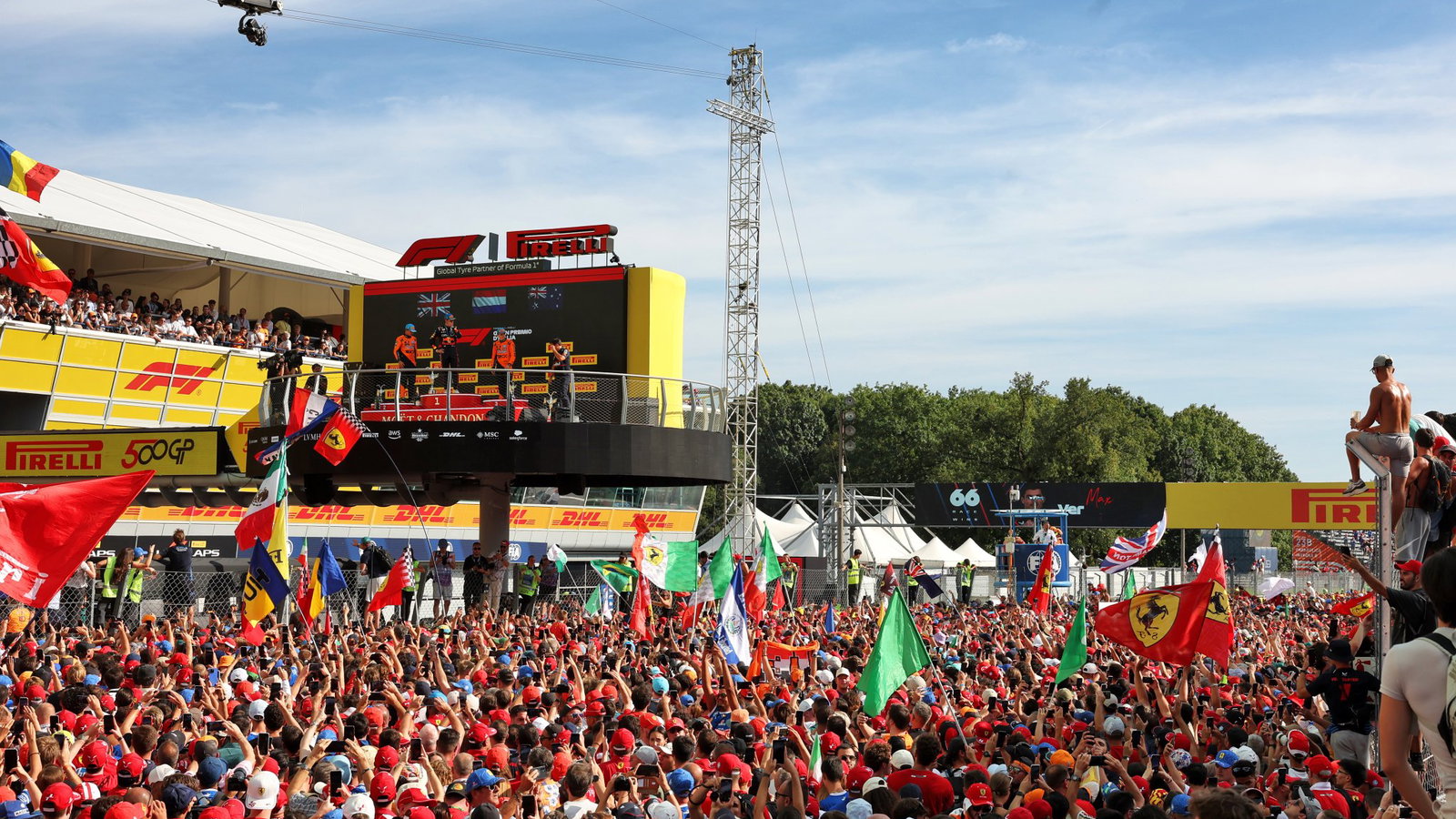 The crowd on the track at Monza