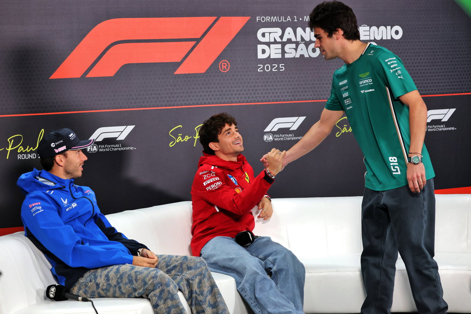 "Thanks for taking the heat off me." Maybe Stroll was saying something like that here.