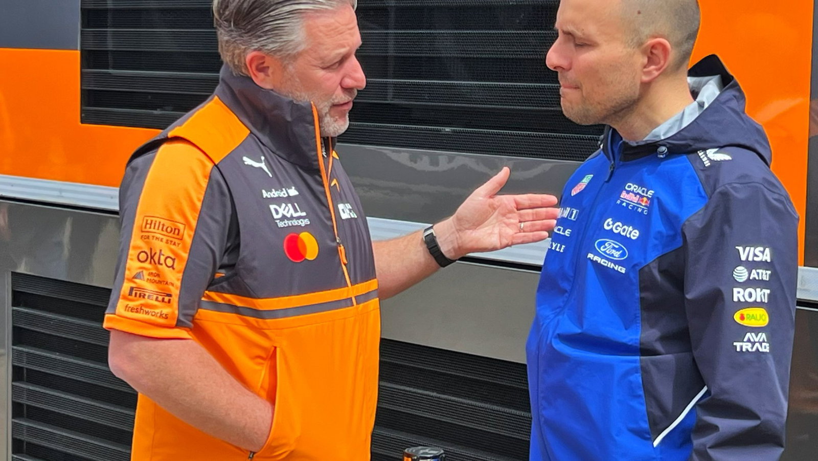 McLaren boss Zak Brown has held talks with Gianpiero Lambiase in the F1 paddock