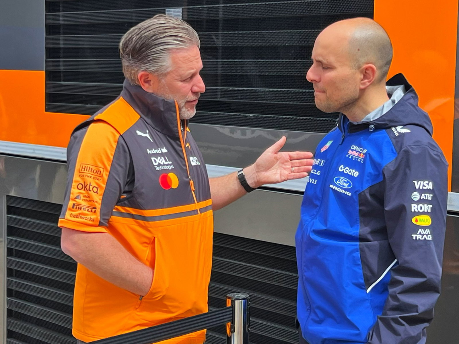 McLaren boss Zak Brown has held talks with Gianpiero Lambiase in the F1 paddock