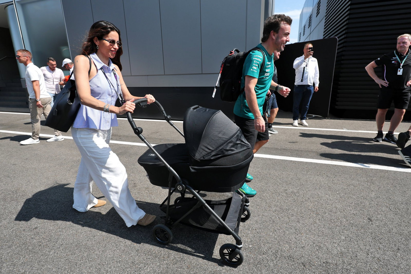 Baby Leonard made his first appearance in the F1 paddock in Hungary