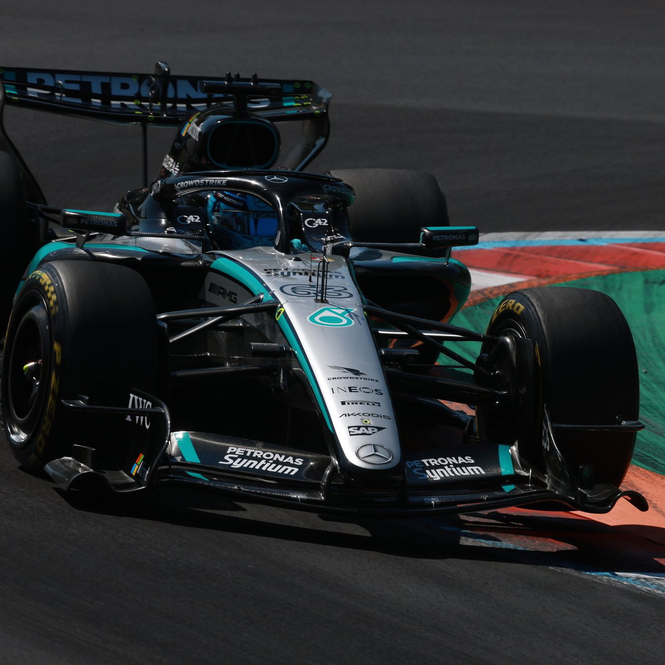 Georger Russell set the pace in his Mercedes