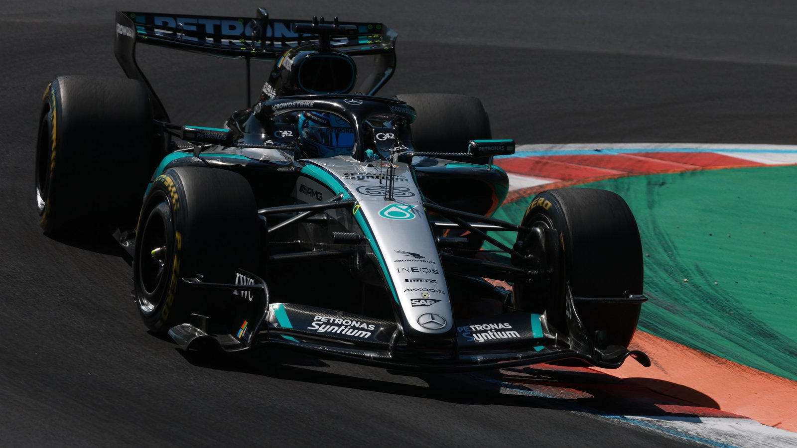 Georger Russell set the pace in his Mercedes