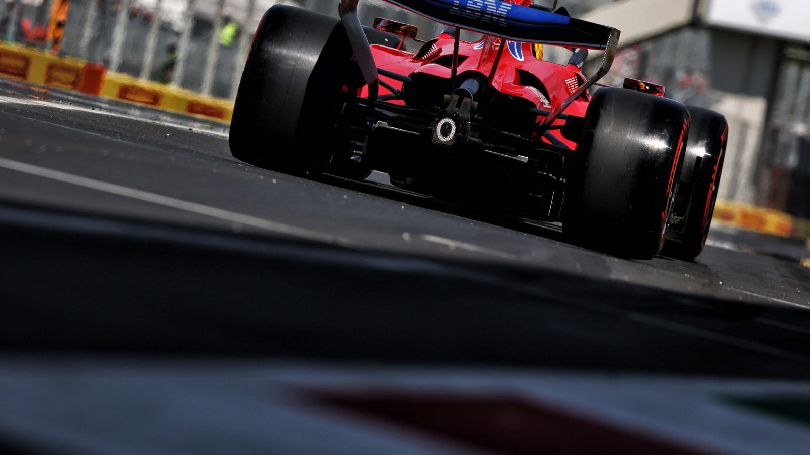 Hamilton leaves the pits at Monza