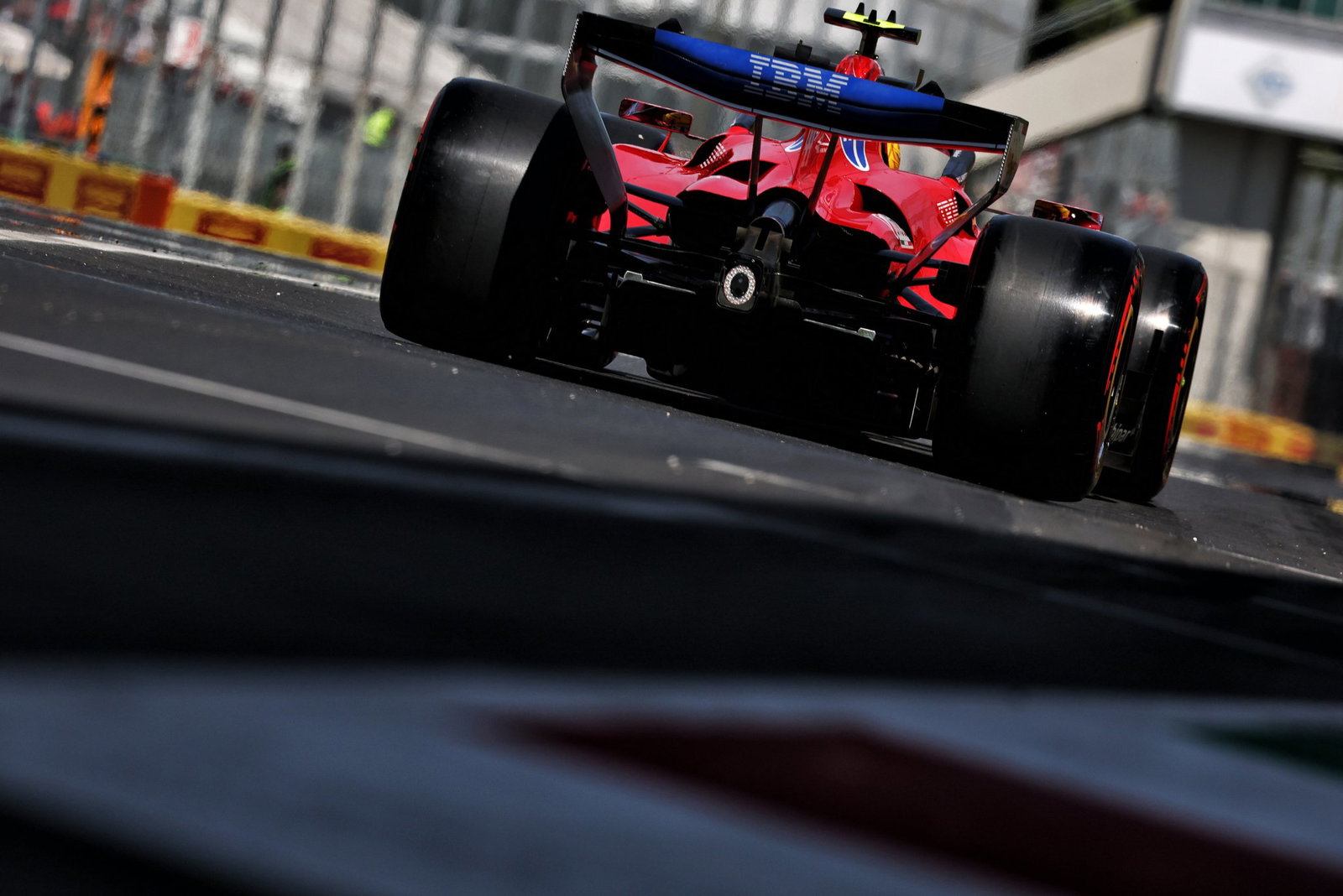 Hamilton leaves the pits at Monza