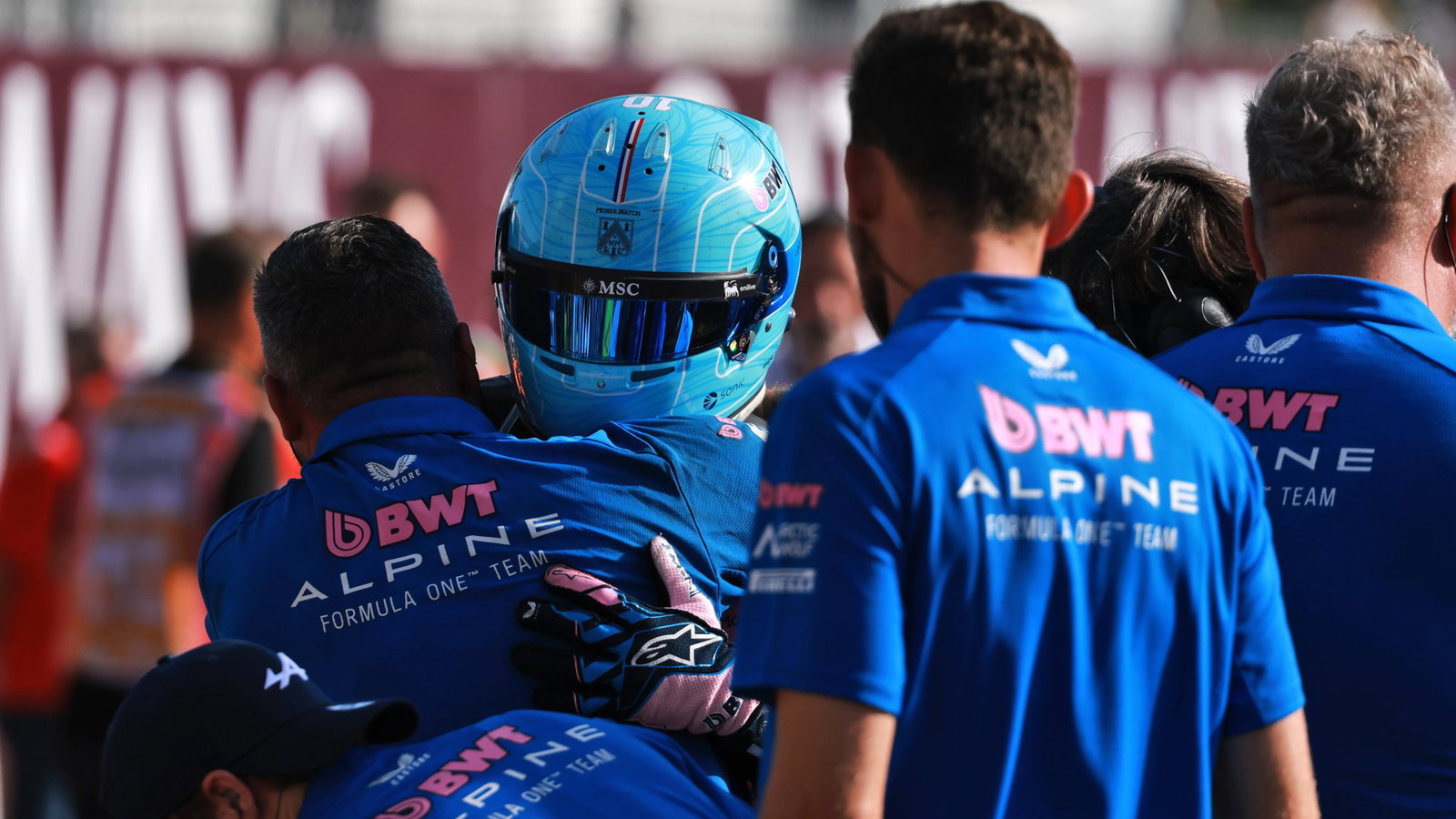 Gasly celebrates his maiden F1 pole position