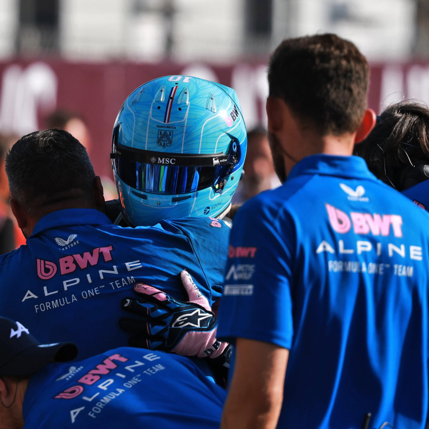Gasly celebrates his maiden F1 pole position