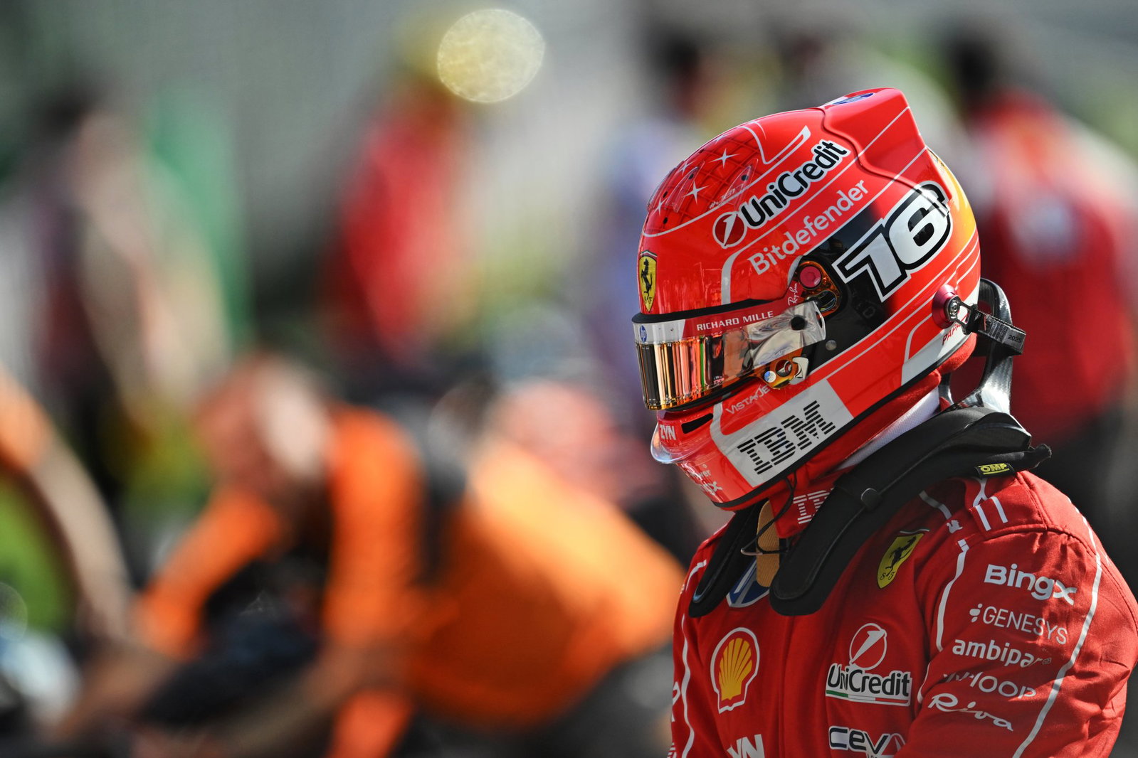 Leclerc suffered a race-ending crash on lap two in Monza