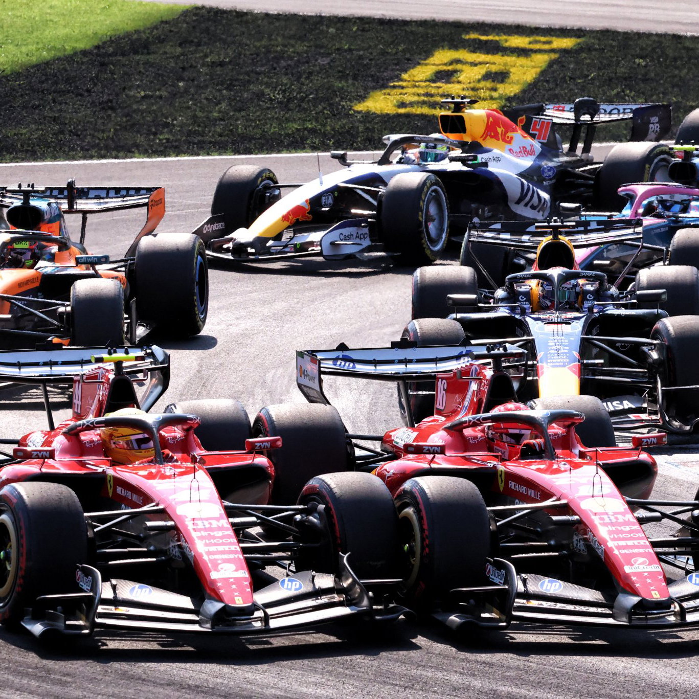 Lewis Hamilton and Charles Leclerc clashed at Turn 1