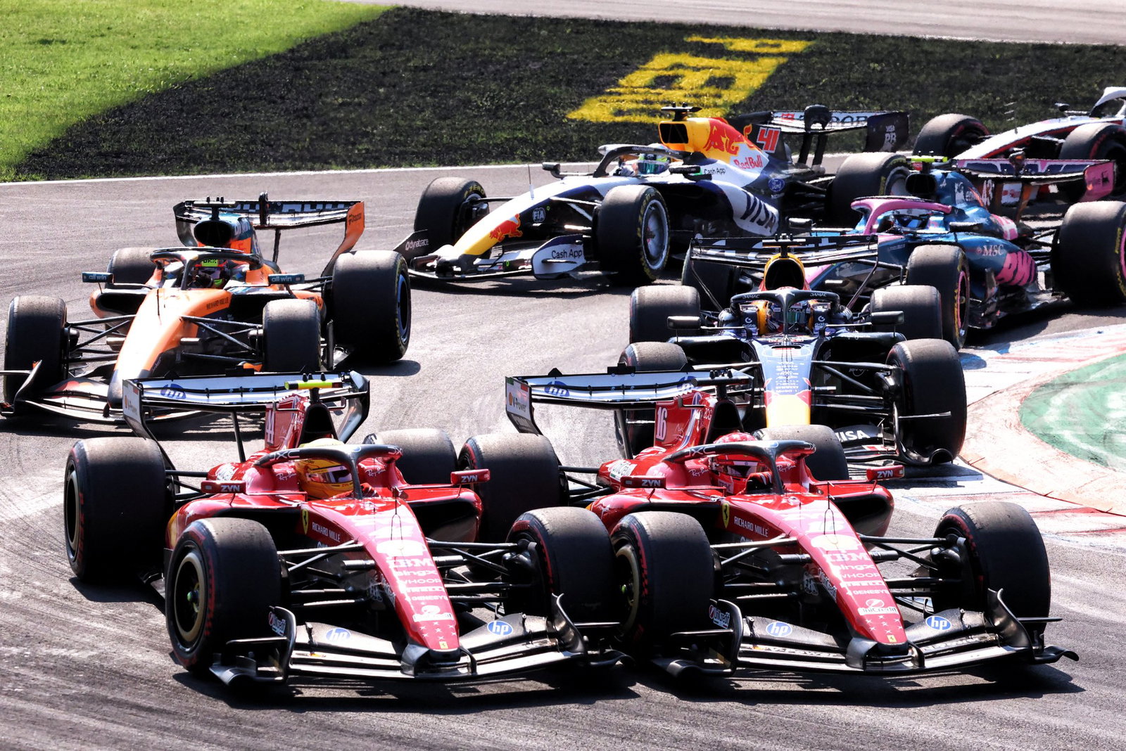 Lewis Hamilton and Charles Leclerc clashed at Turn 1