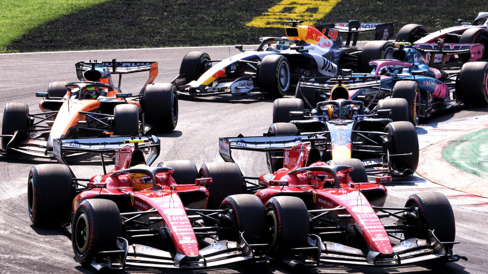 Lewis Hamilton and Charles Leclerc clashed at Turn 1