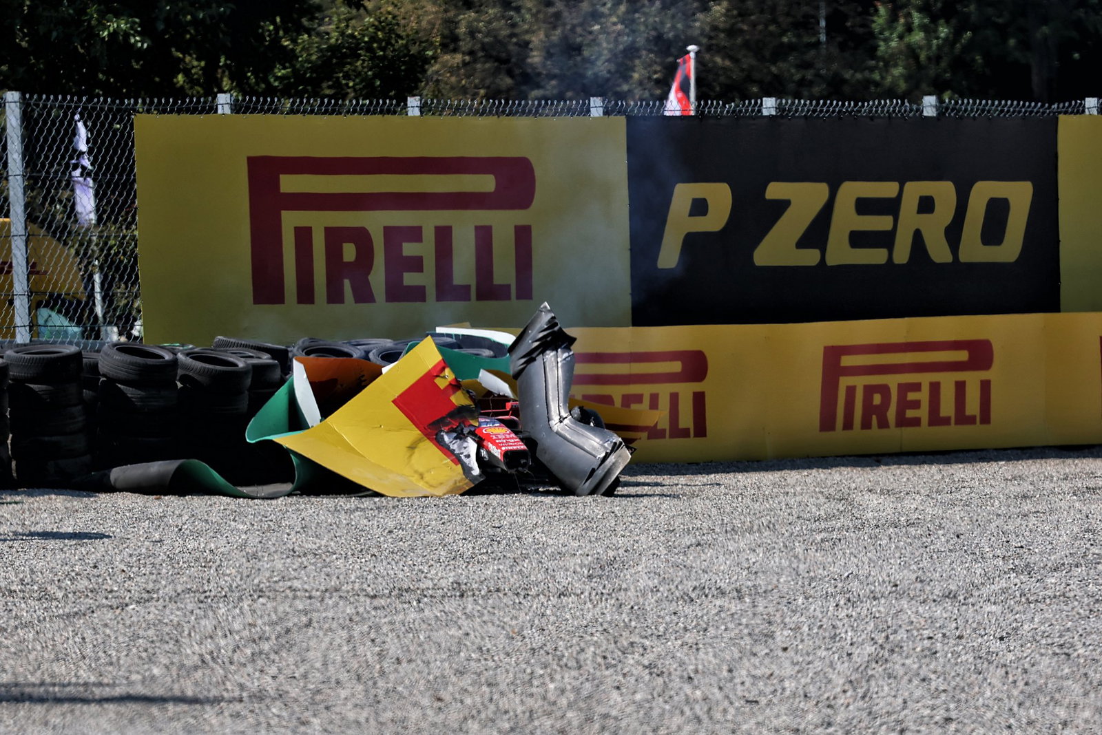 Leclerc suffered a huge crash at the end of the second lap