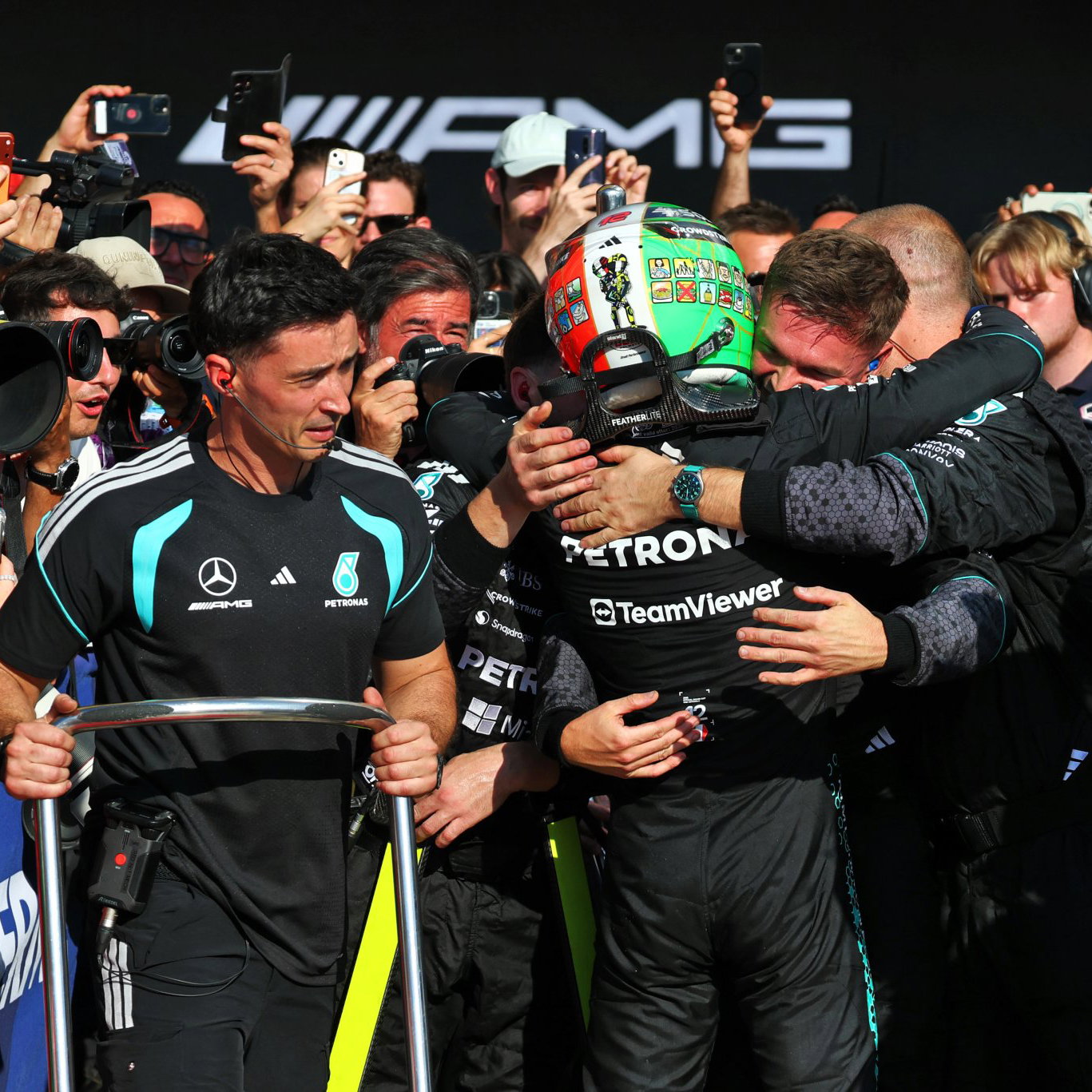 Antonelli celebrates at Monza