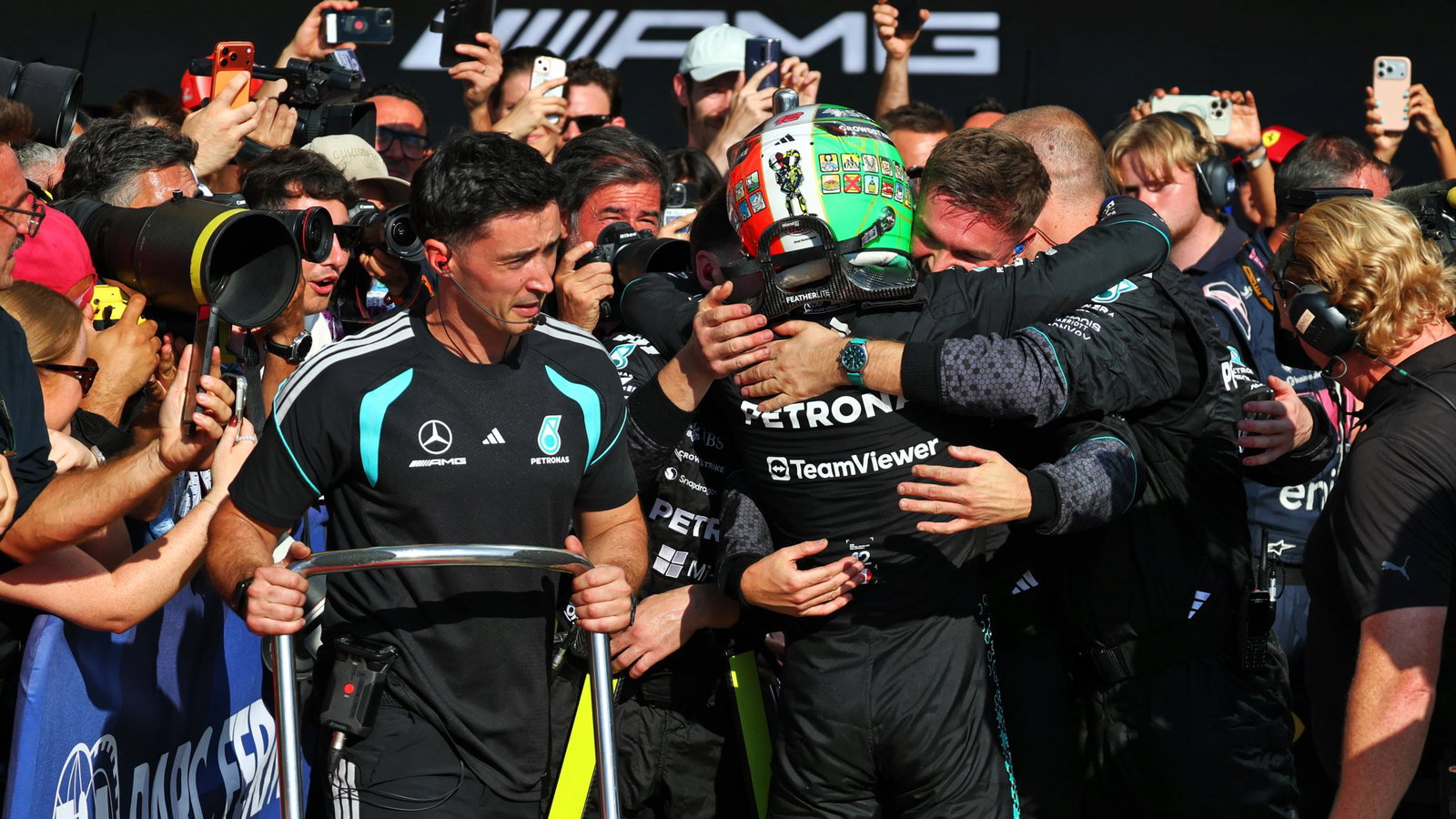 Antonelli celebrates at Monza