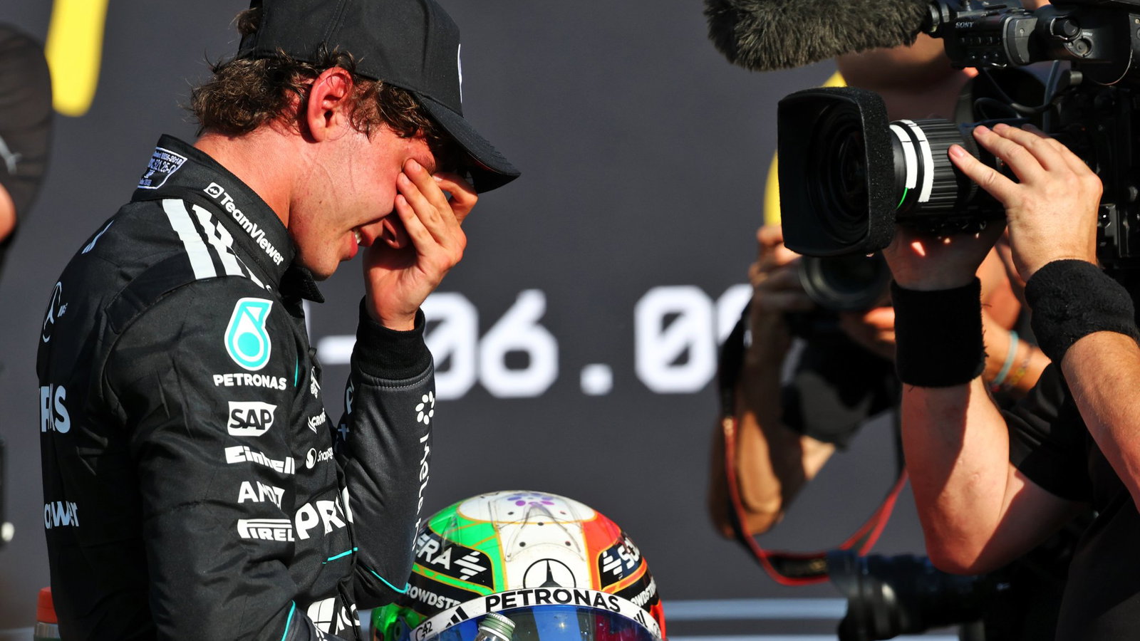 Kimi Antonelli was visibly emotional after his victory