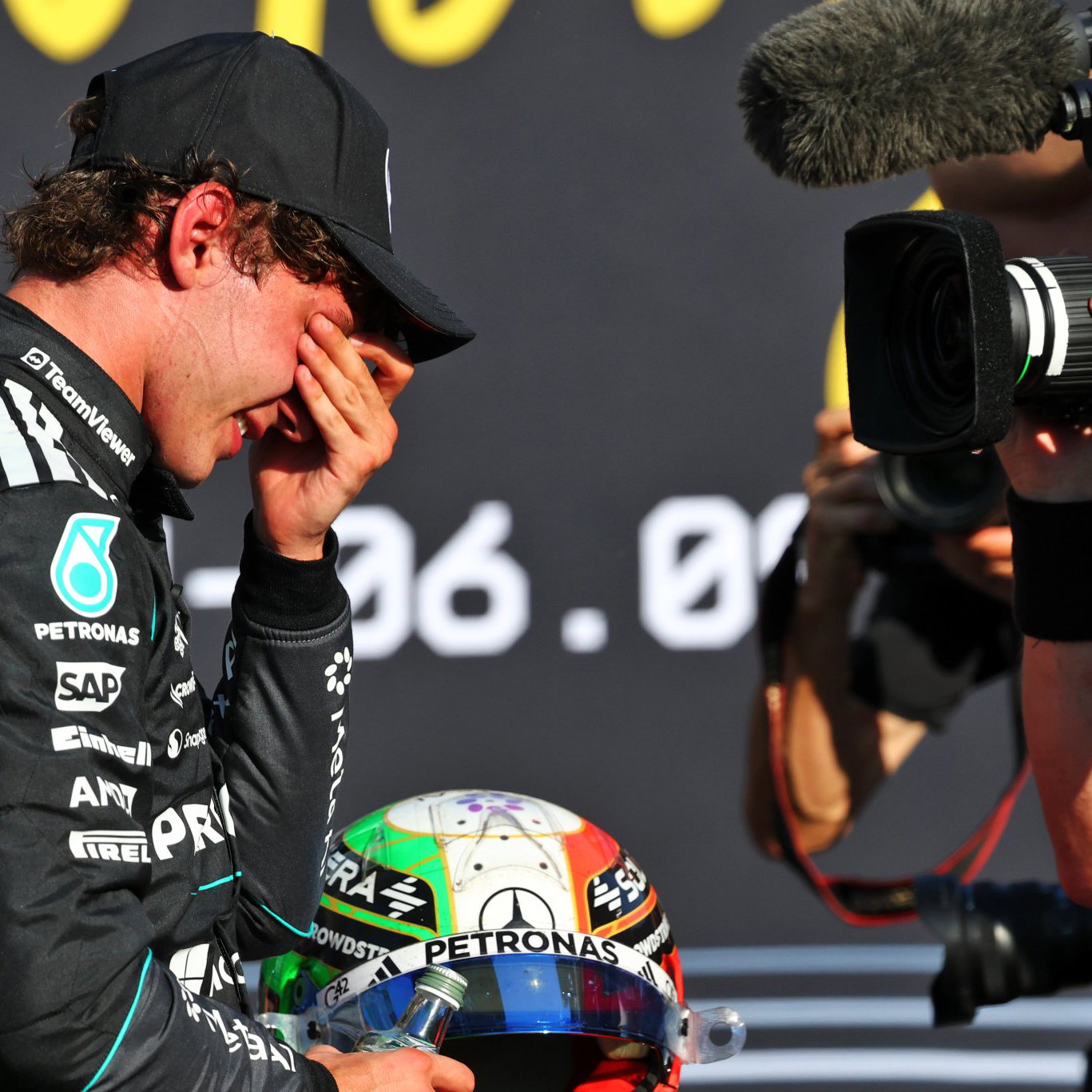 Kimi Antonelli was visibly emotional after his victory