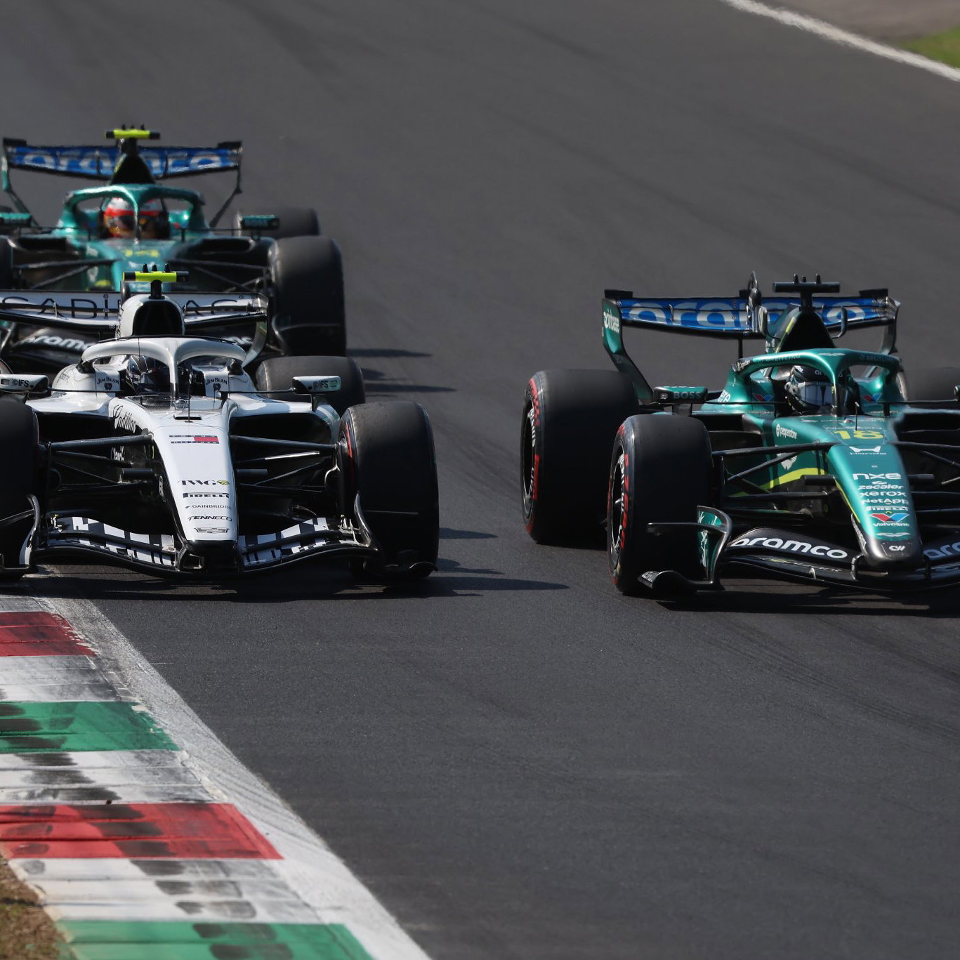 Bottas battles the Aston Martins in Monza