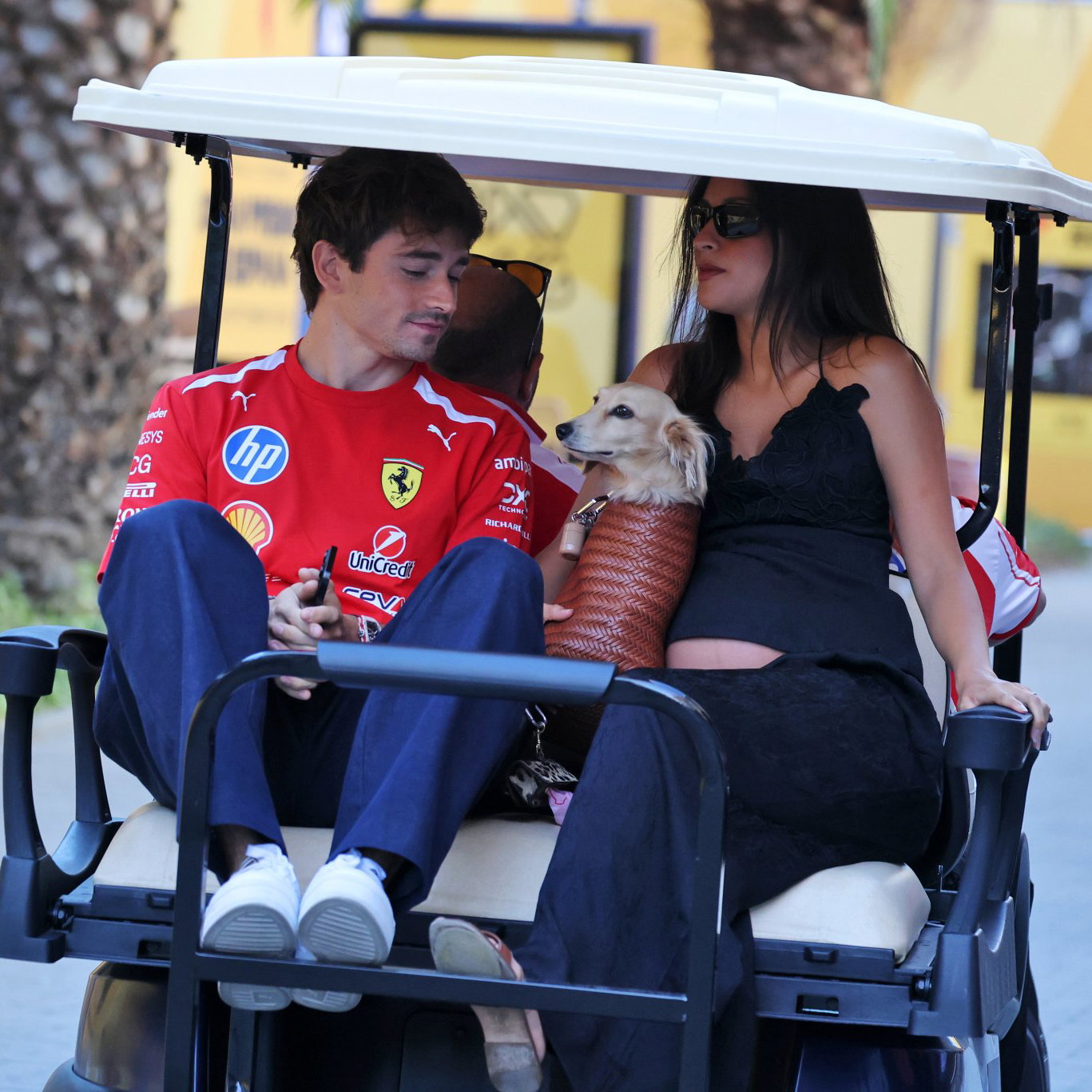 Charles Leclerc, Alexandra and dog Leo