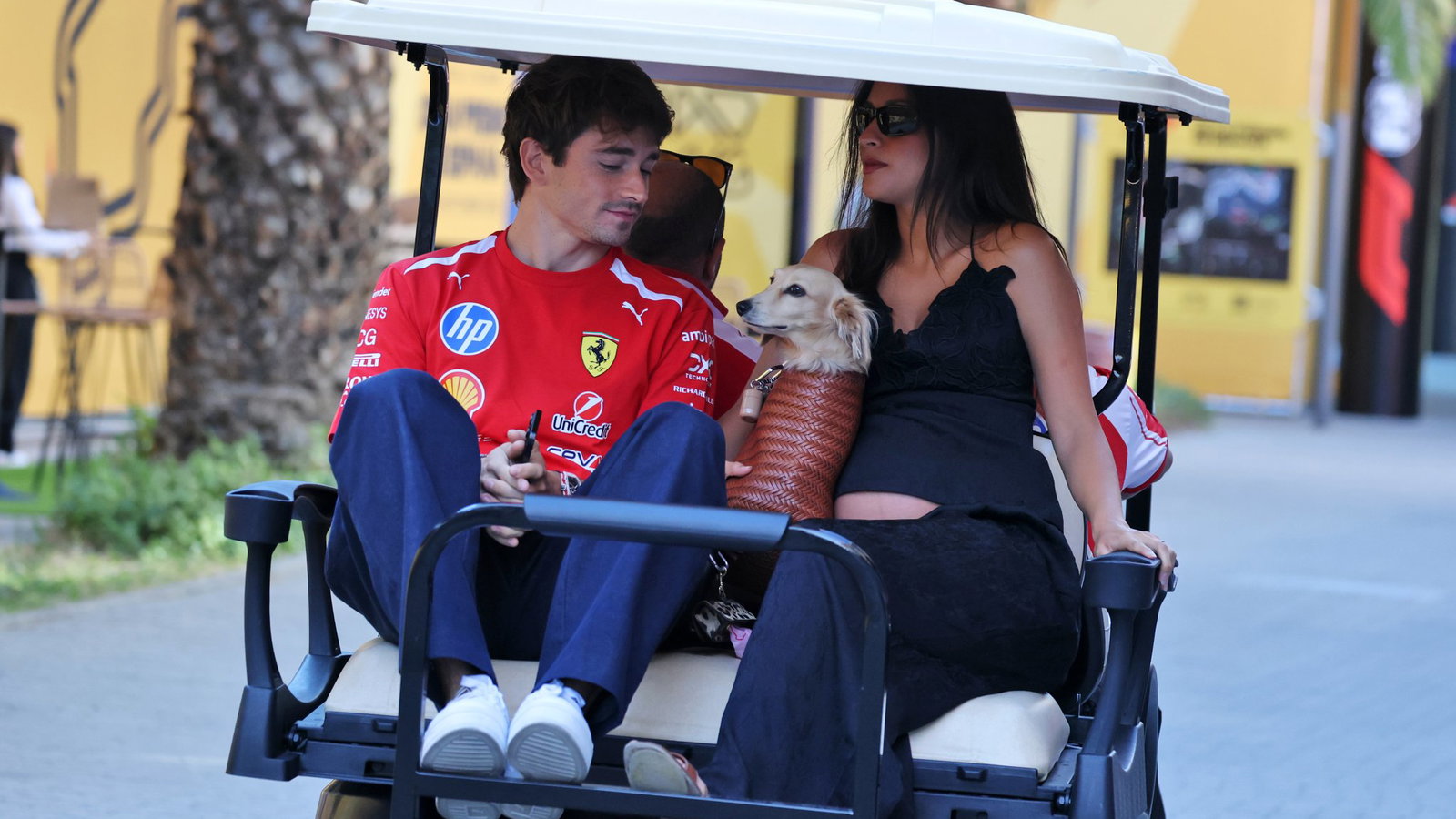 Charles Leclerc, Alexandra and dog Leo