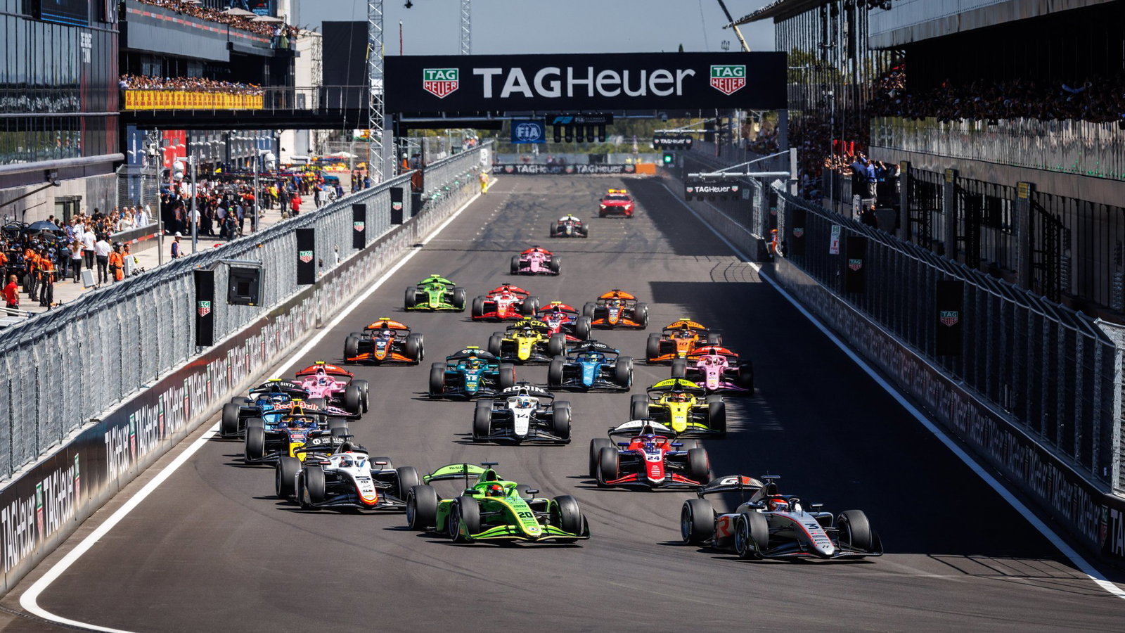 The start of the F2 feature race in Madrid