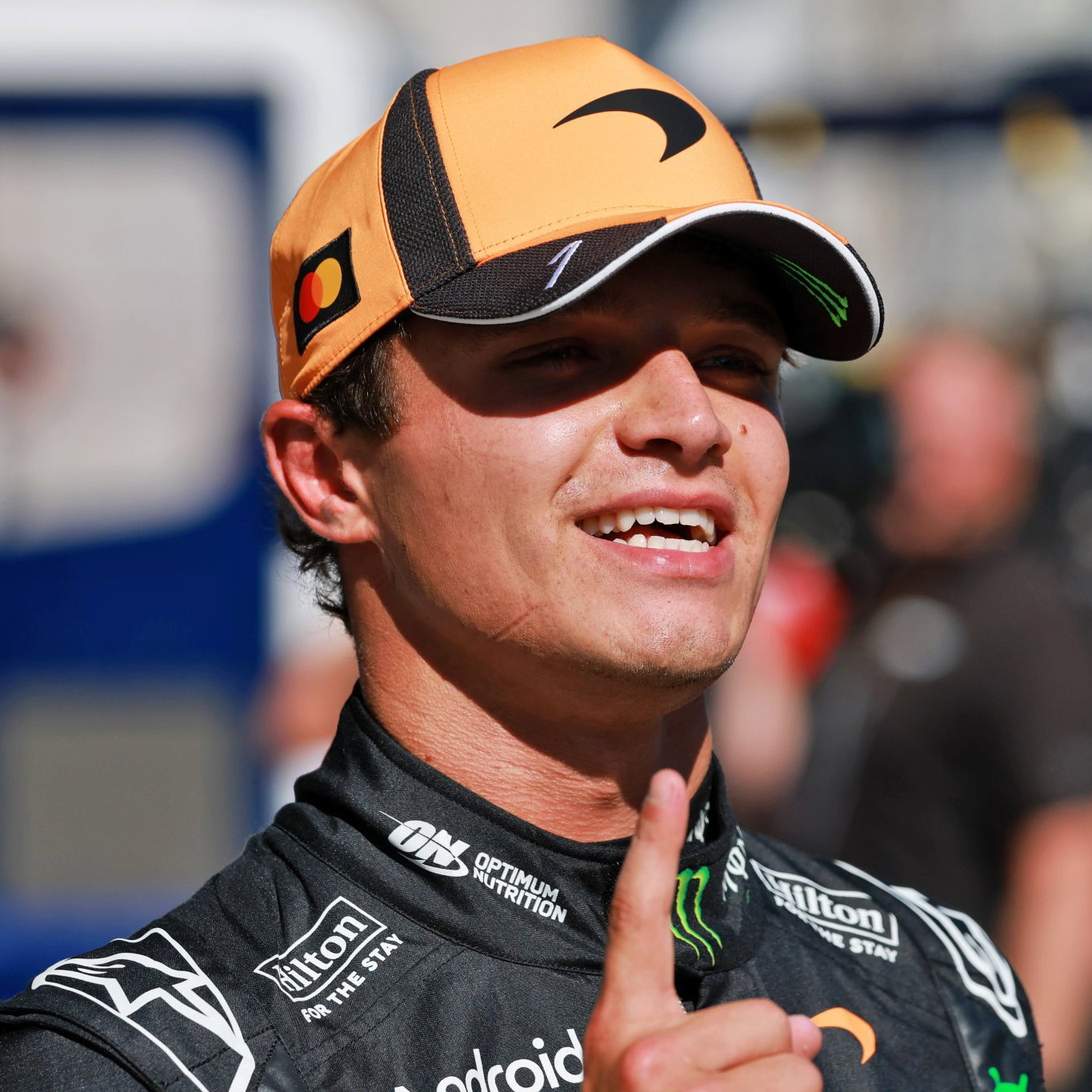 Lando Norris celebrates his stunning pole in Madrid