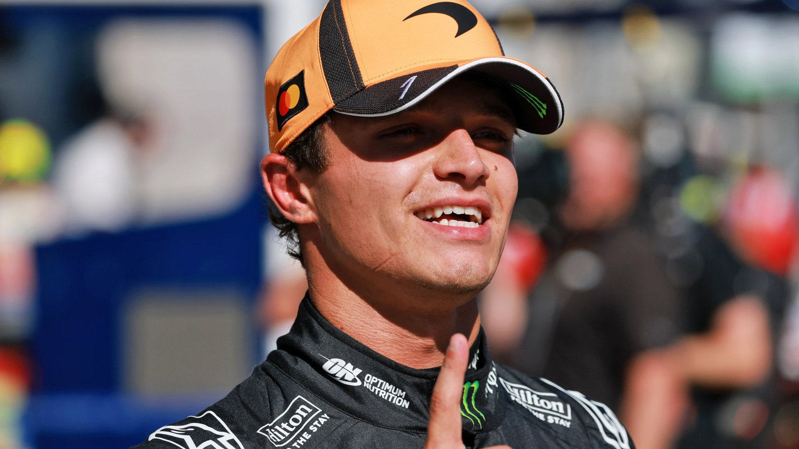 Lando Norris celebrates his stunning pole in Madrid