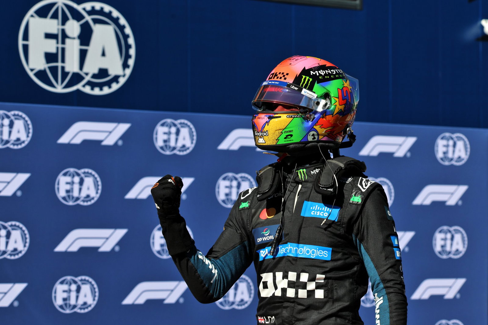 Norris celebrates his third pole of 2026