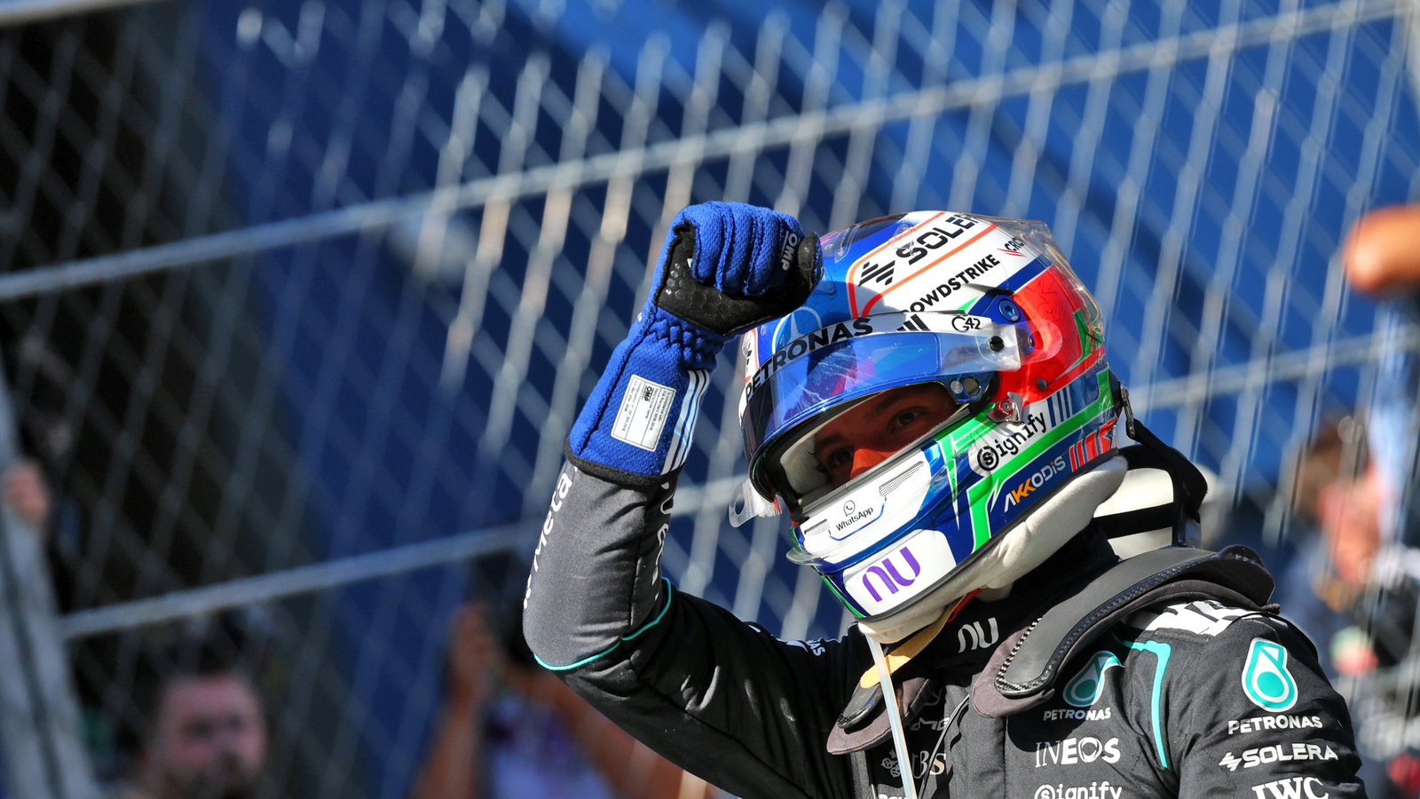 Antonelli celebrates his eighth win of 2026