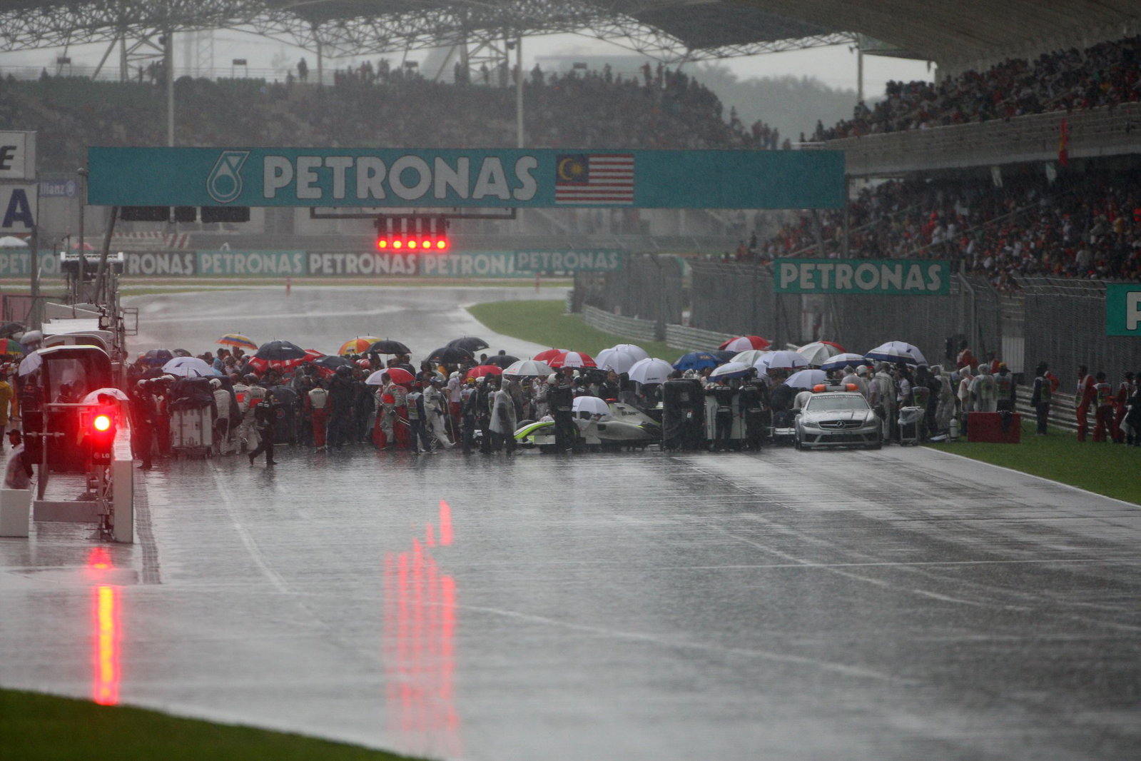 The 2009 Malaysian Grand Prix was abandoned due to heavy rain