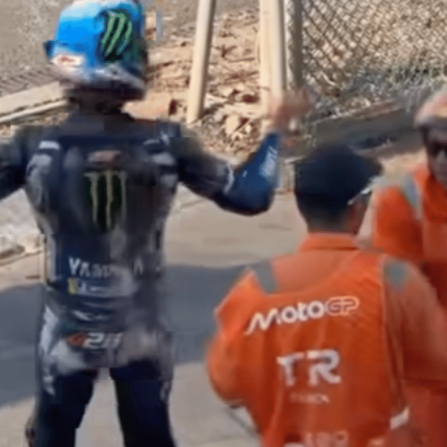 Alex Rins in a heated exchange with marshals in Indonesia