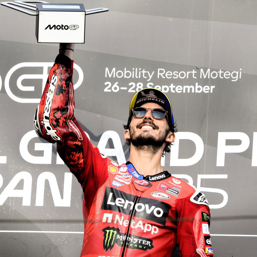 Pecco Bagnaia wins 2025 Japanese MotoGP.