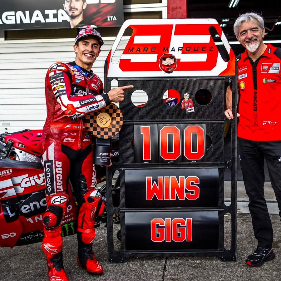 Marc Marquez claims Gigi Dall’Igna's 100th Ducati win at Motegi.