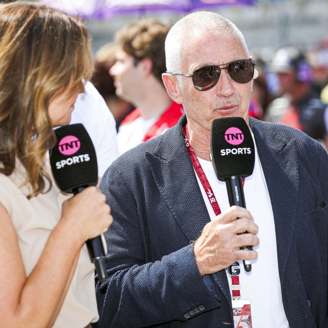 Mick Doohan talks to TNT Sports, 2024 MotoGP Dutch TT. Credit: Gold and Goose.