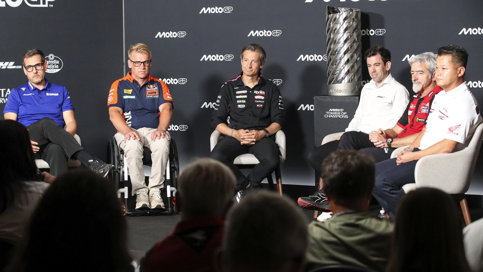 Carlos Ezpeleta and representatives of each MotoGP manufacturer, at Brno.