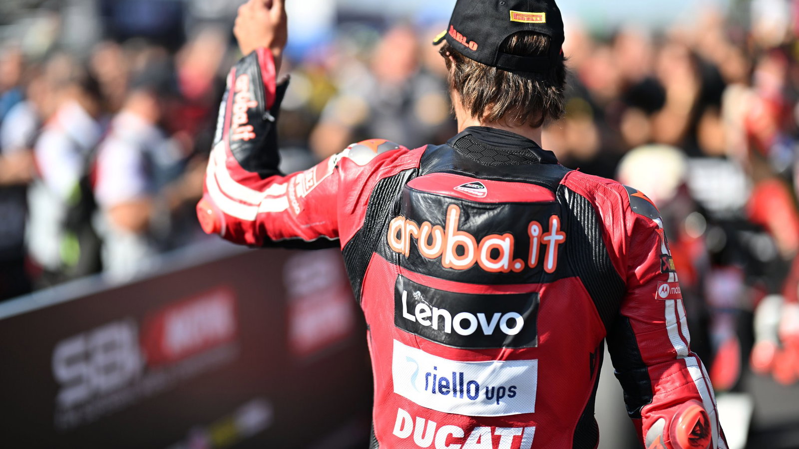 Nicolo Bulega, 2026 Italian WorldSBK, parc ferme. Credit: Gold and Goose.