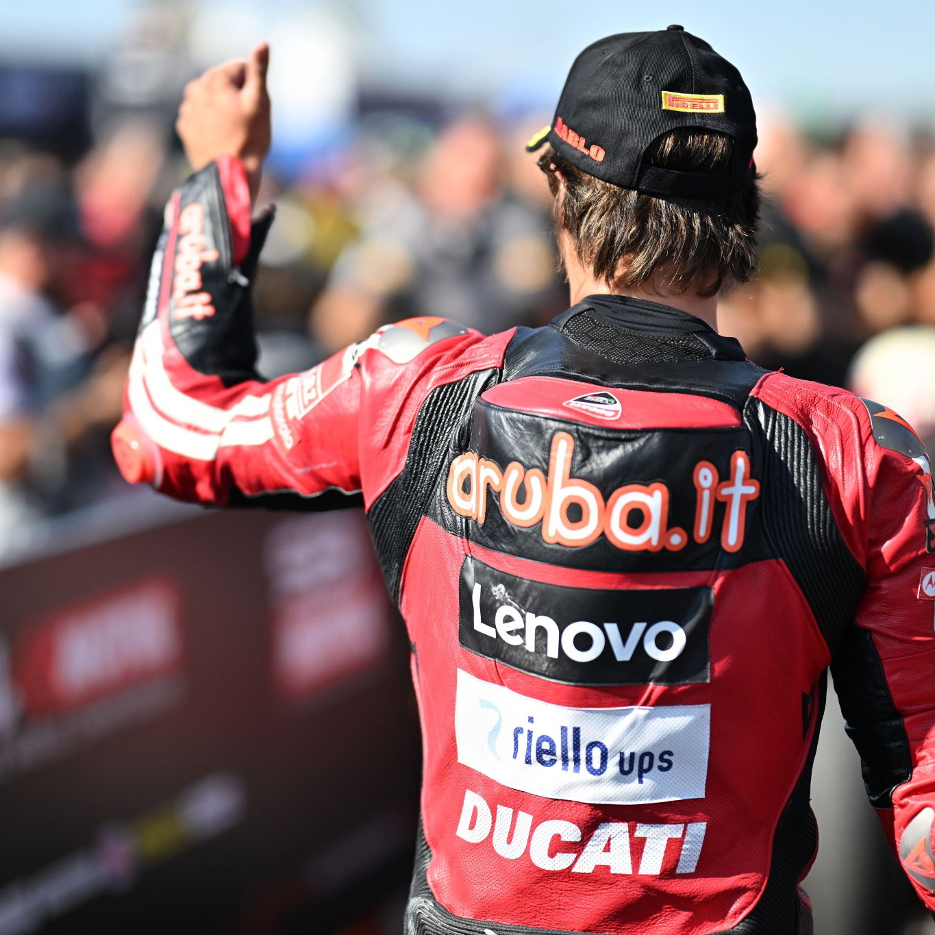 Nicolo Bulega, 2026 Italian WorldSBK, parc ferme. Credit: Gold and Goose.