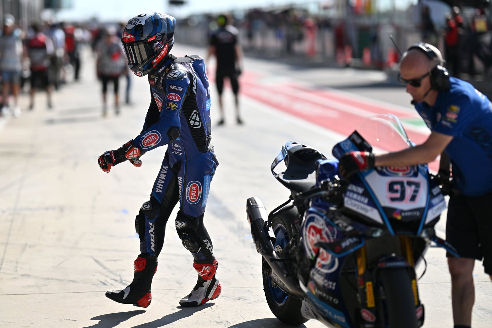 Xavi Vierge, 2026 Italian WorldSBK, pit lane. Credit: Gold and Goose.