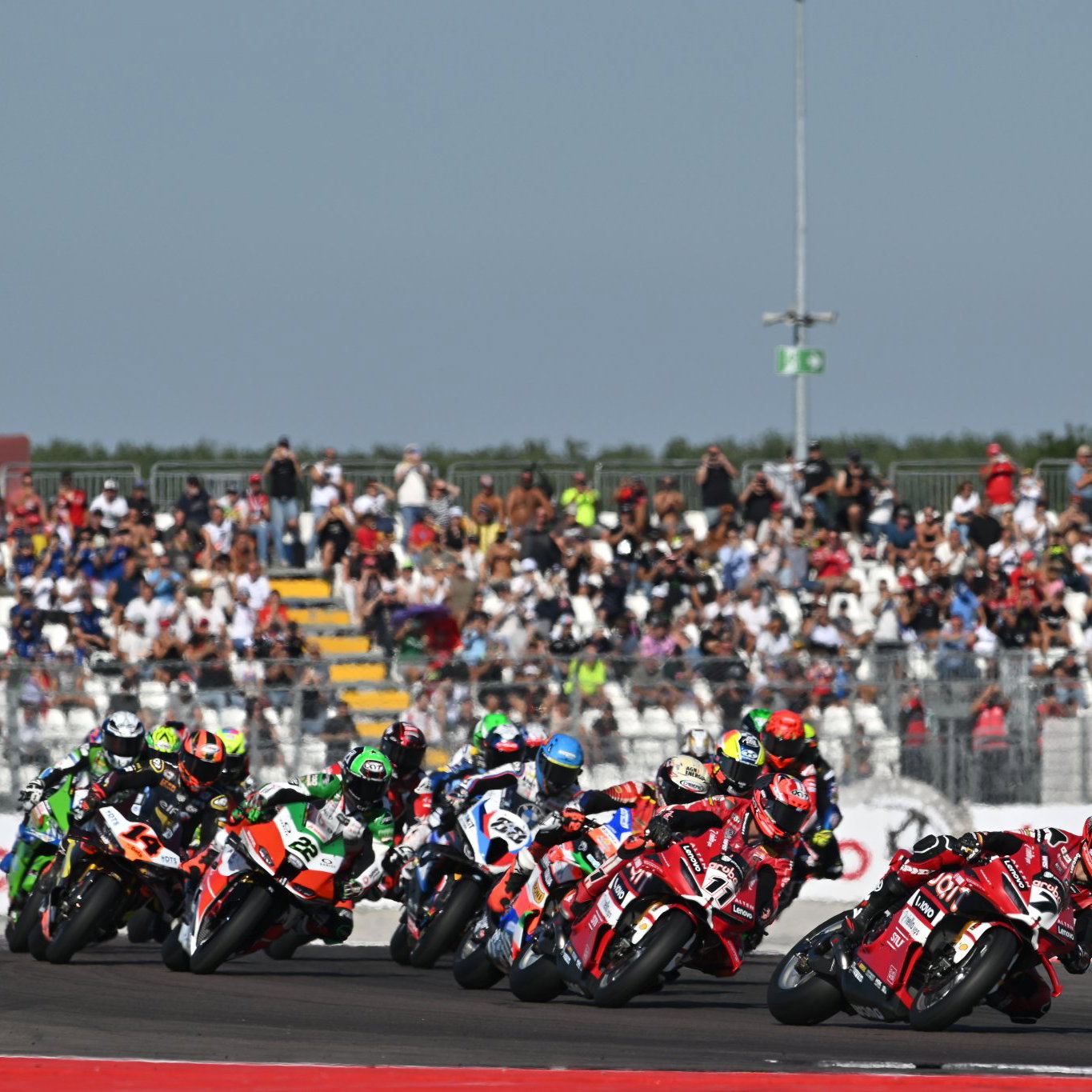 Race start, 2026 Italian WorldSBK. Credit: Gold and Goose.