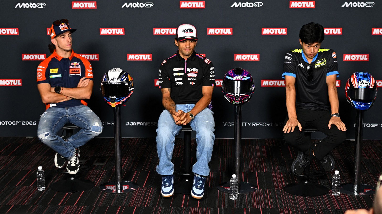 Pedro Acosta, Jorge Martin, Ai Ogura, 2026 Japanese MotoGP.
