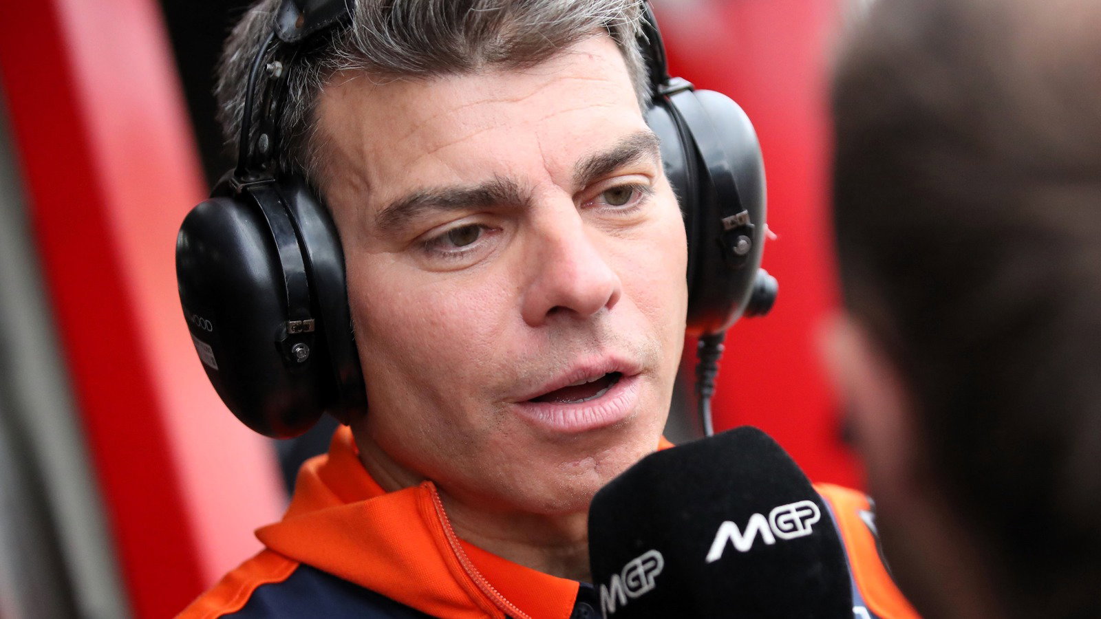 Nicolas Goyon talks to Jack Appleyard, FP1, 2026 Japanese MotoGP. 