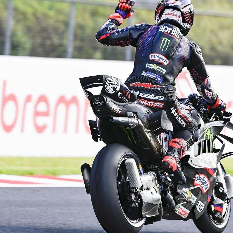 Jorge Martin, tyre blistered, hole in rear wing, Japanese MotoGP Sprint.
