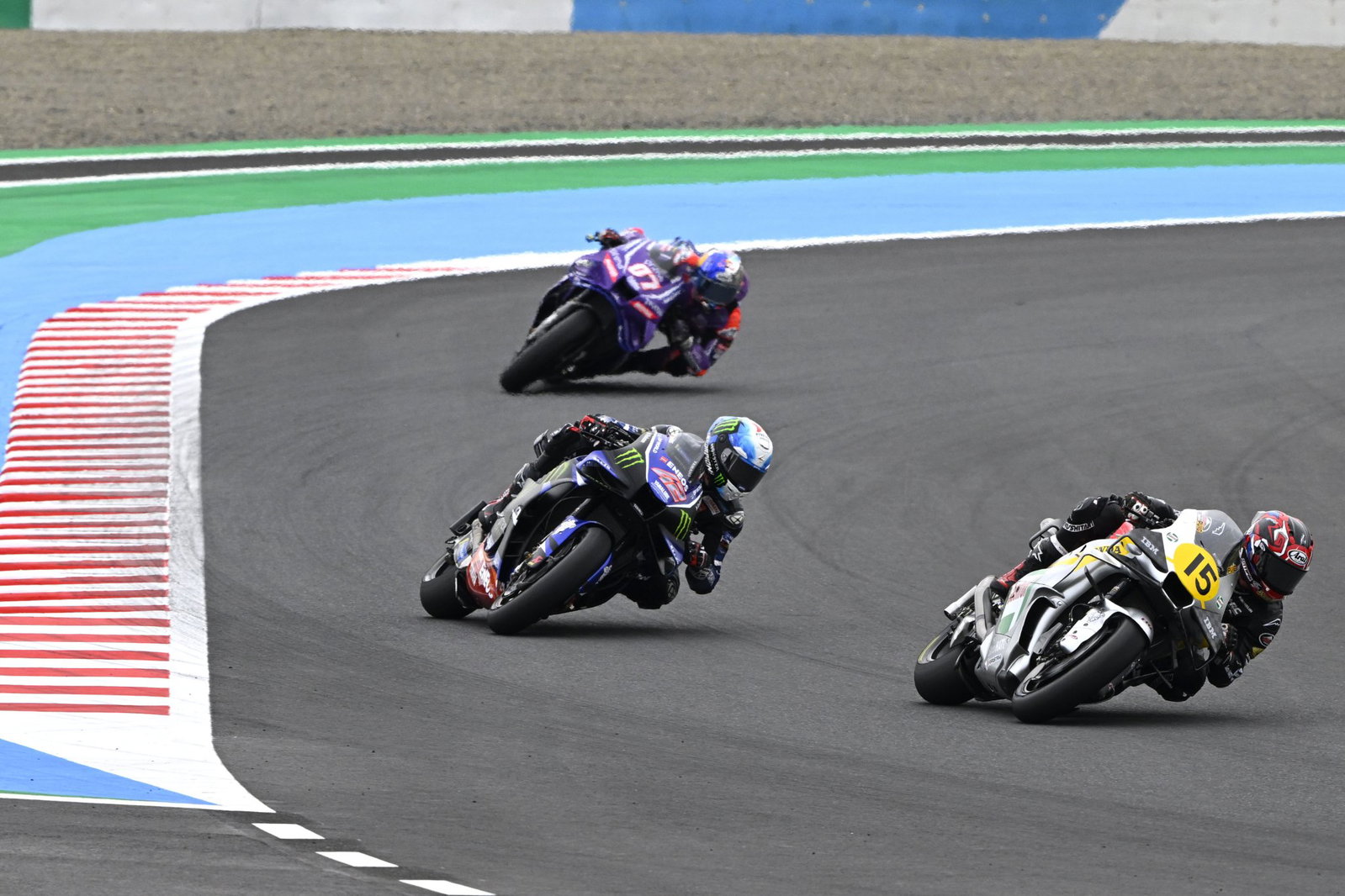 Somkiat Chantra leads Alex Rins, 2026 MotoGP Japanese Grand Prix. Credit: Gold and Goose.