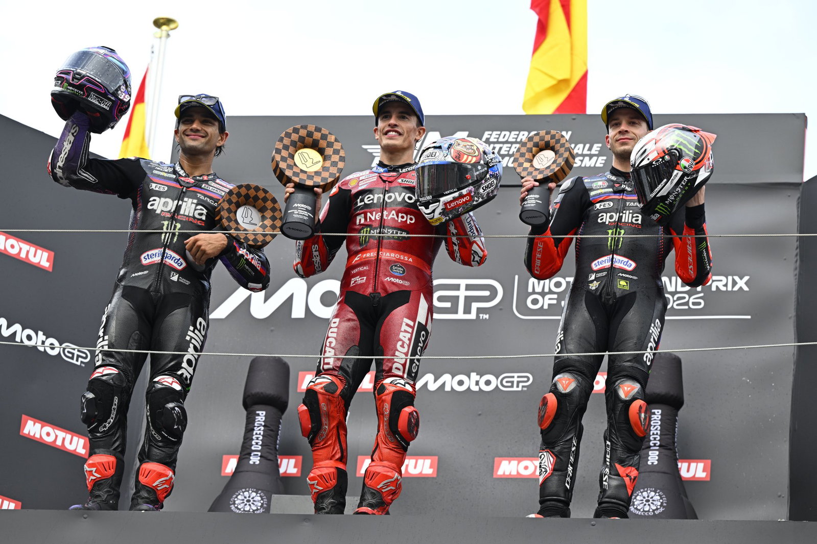 Marco Bezzecchi, Jorge Martin, Marc Marquez, 2026 Japanese MotoGP.